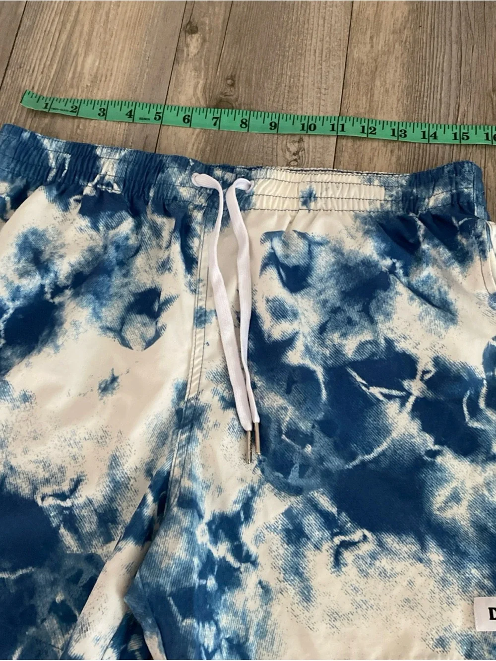 Duvin Design Co Men’s Lined Swim Shorts Trunks Storm Tie-Dye Large